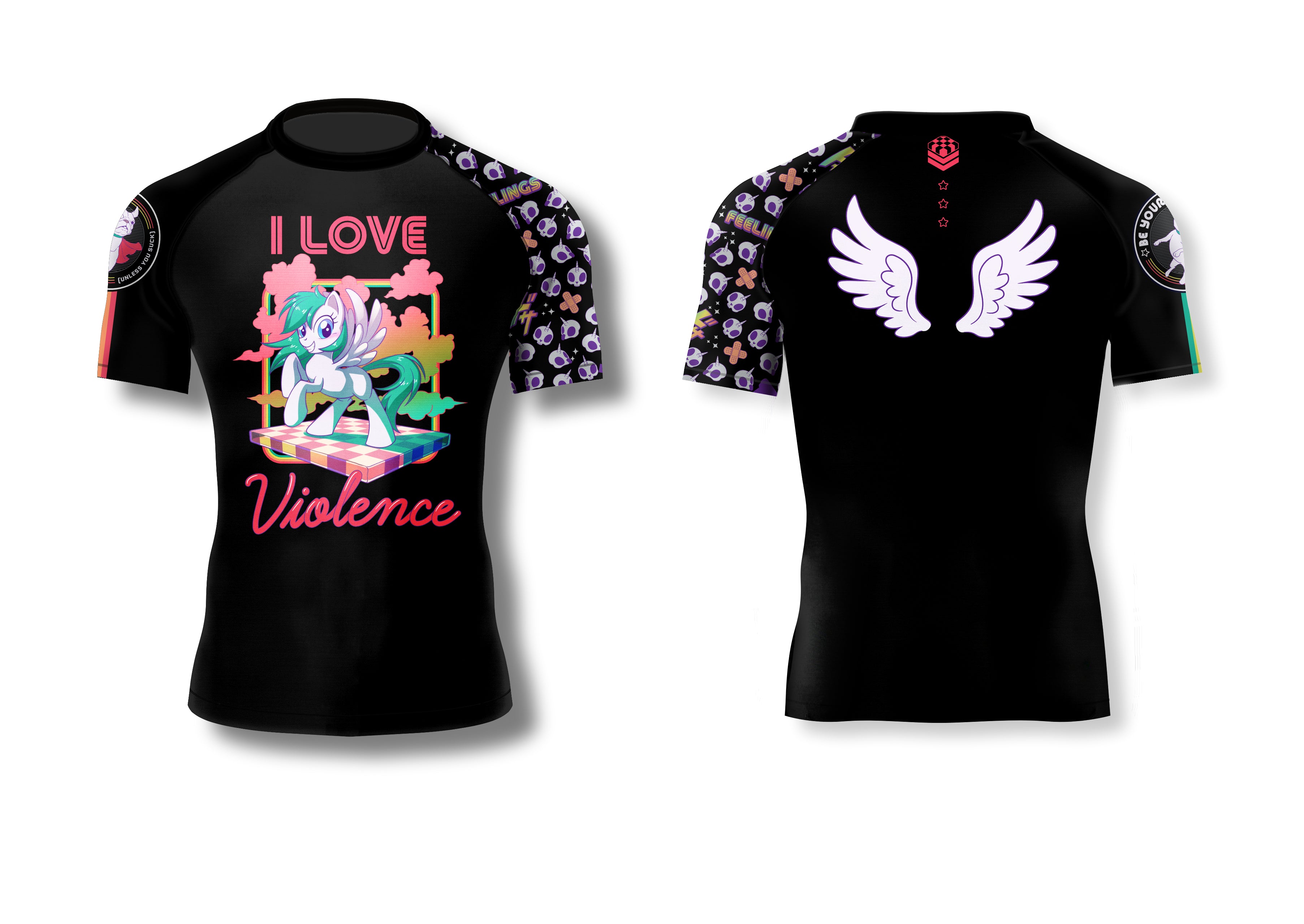 Unicorn Short Sleeve Rashguard (Black)