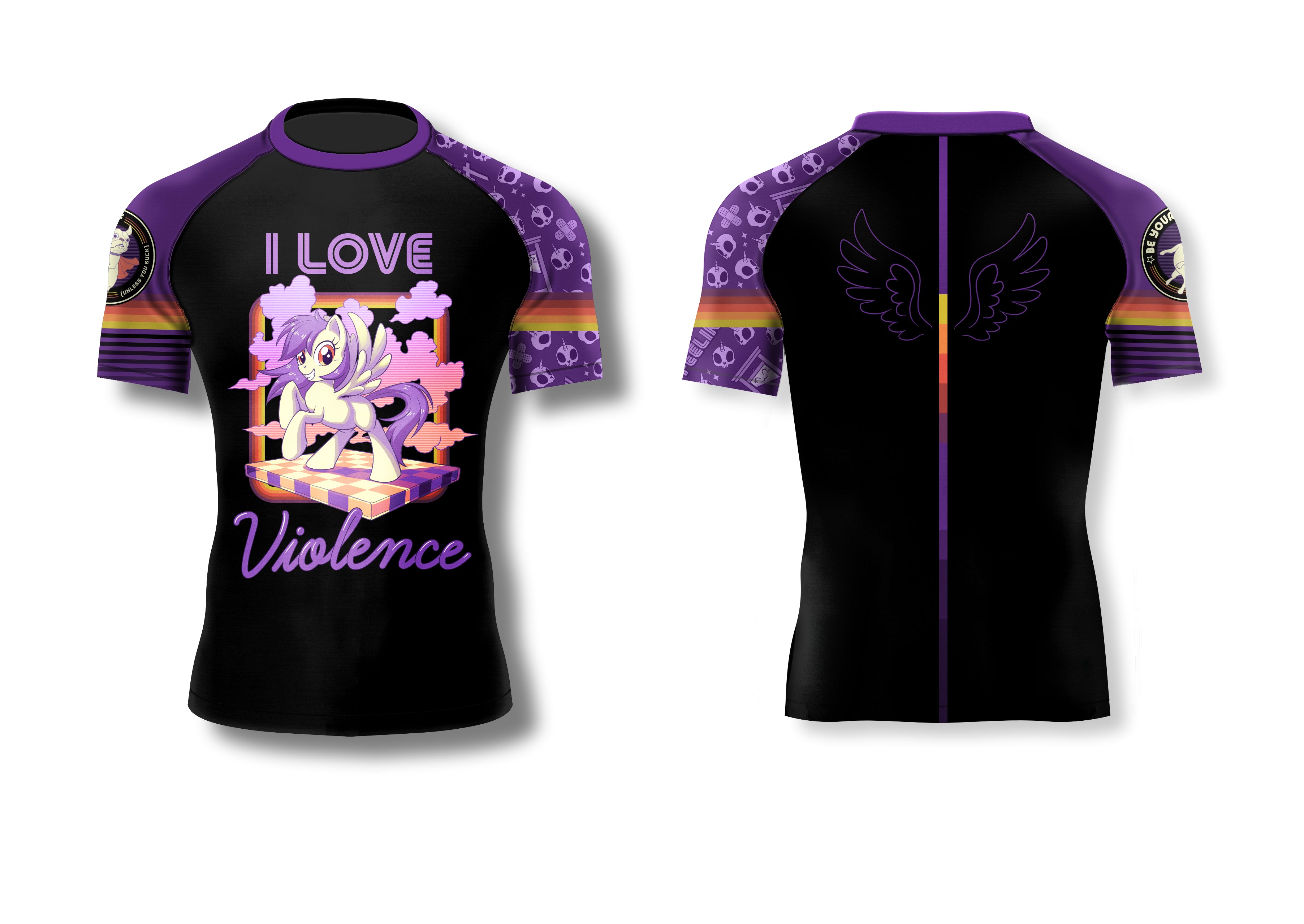 Unicorn Short Sleeve Rashguard (Purple)