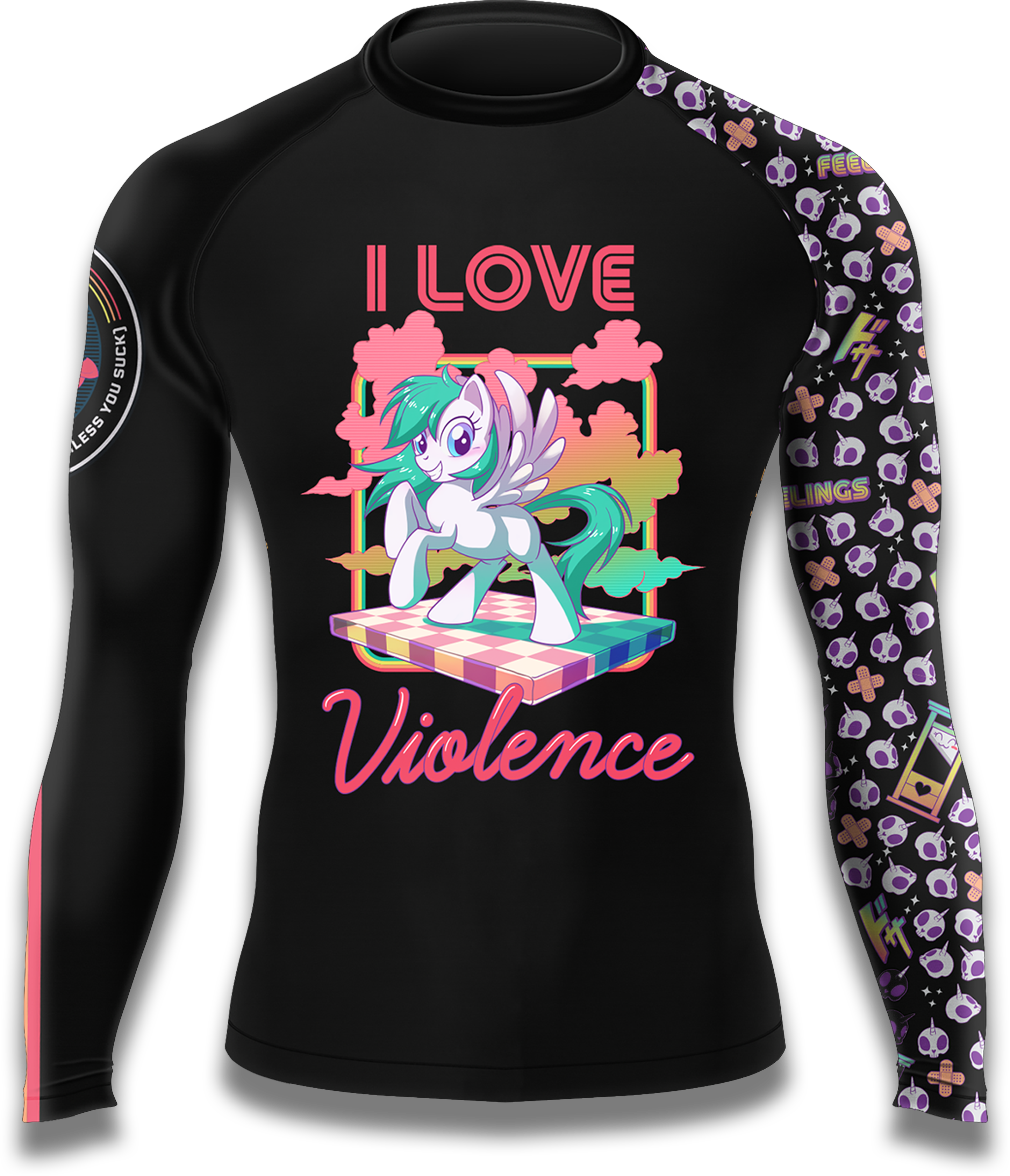 Unicorn Long Sleeve Rashguard (Black)